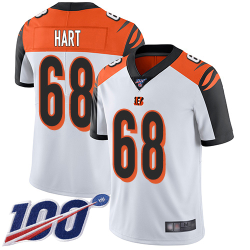 Cincinnati Bengals Limited White Men Bobby Hart Road Jersey NFL Footballl #68 100th Season Vapor Untouchable